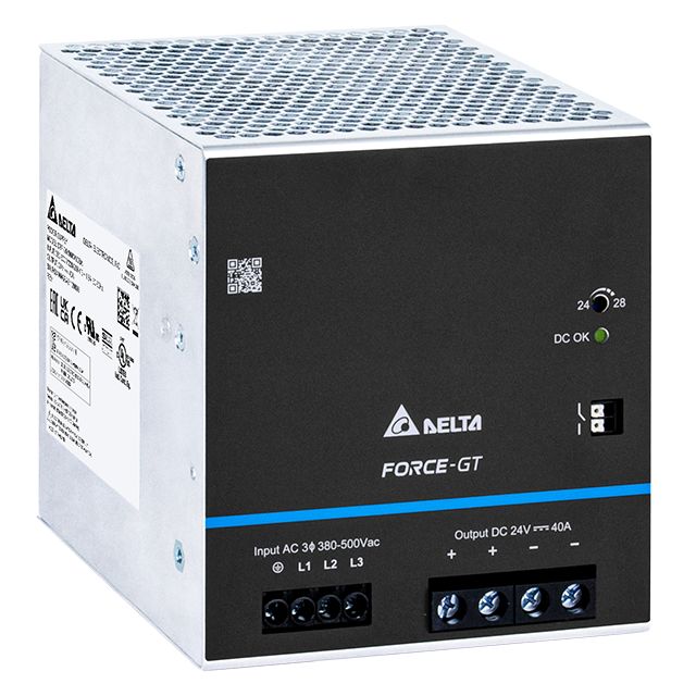 Delta Electronics DRF-960W Switched Mode DIN Rail Power Supply, 320 → 575V ac ac Input, 24V dc dc Output, 40A