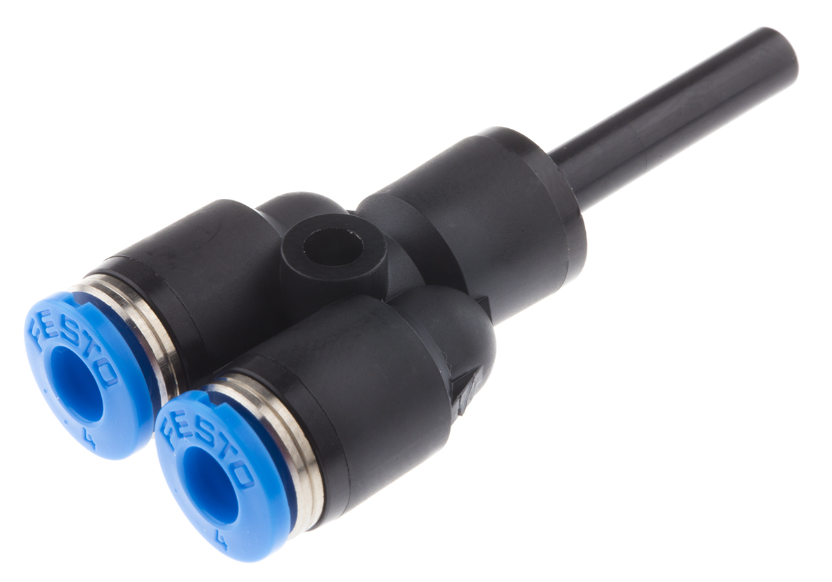 Festo QSY Series Y Tube-to-Tube Adaptor, Push In 4 mm to Push In 4 mm, Tube-to-Tube Connection Style, 130628