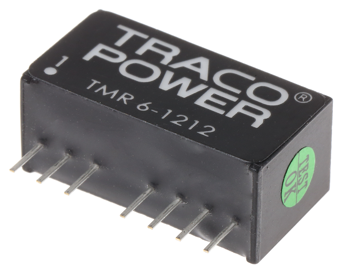 TRACOPOWER TMR 6 DC-DC Converter, 12V dc/ 500mA Output, 9 → 18 V dc Input, 6W, Through Hole, +70°C Max Temp