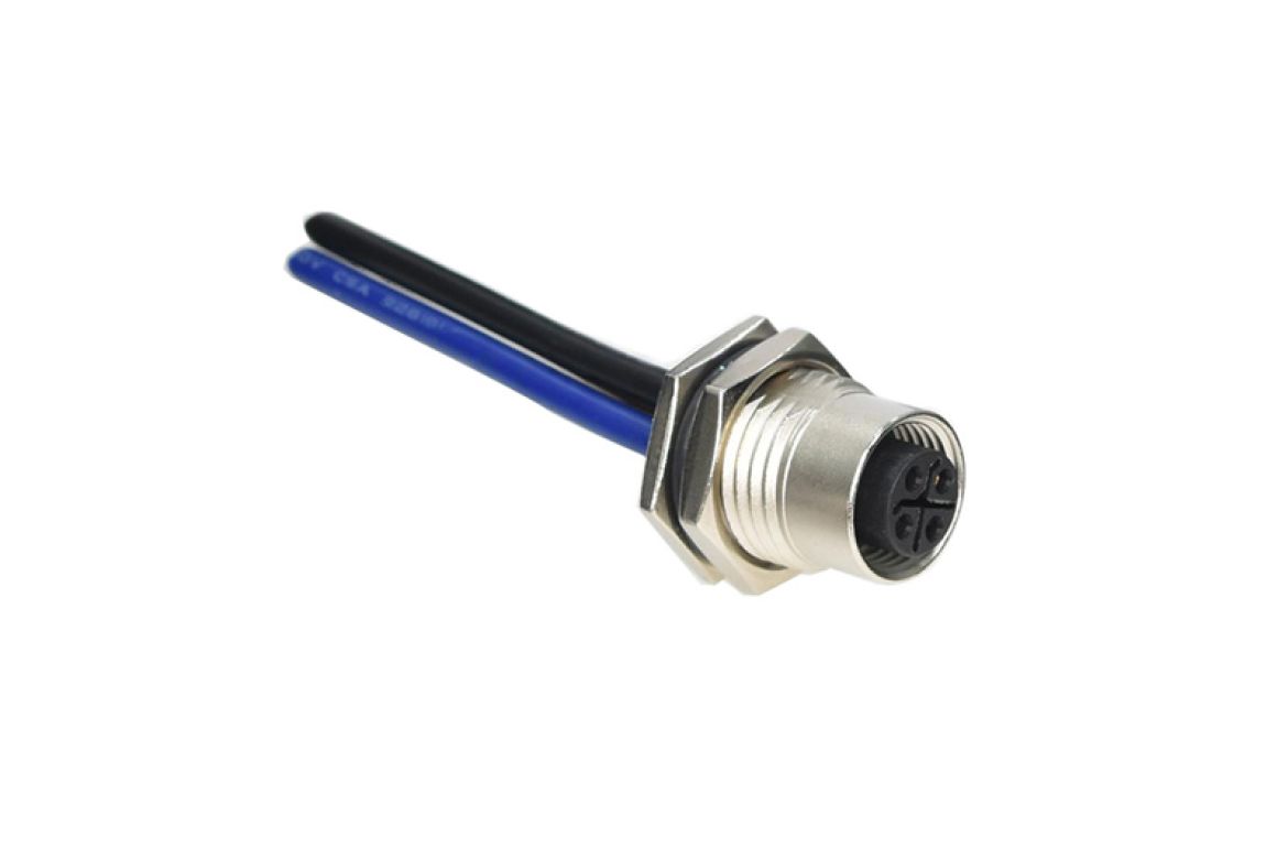 Amphenol Industrial Industrial Circular Connector, 4 Contacts, Threaded, M12 Connector, Socket, Female, IP68, IP69K, M