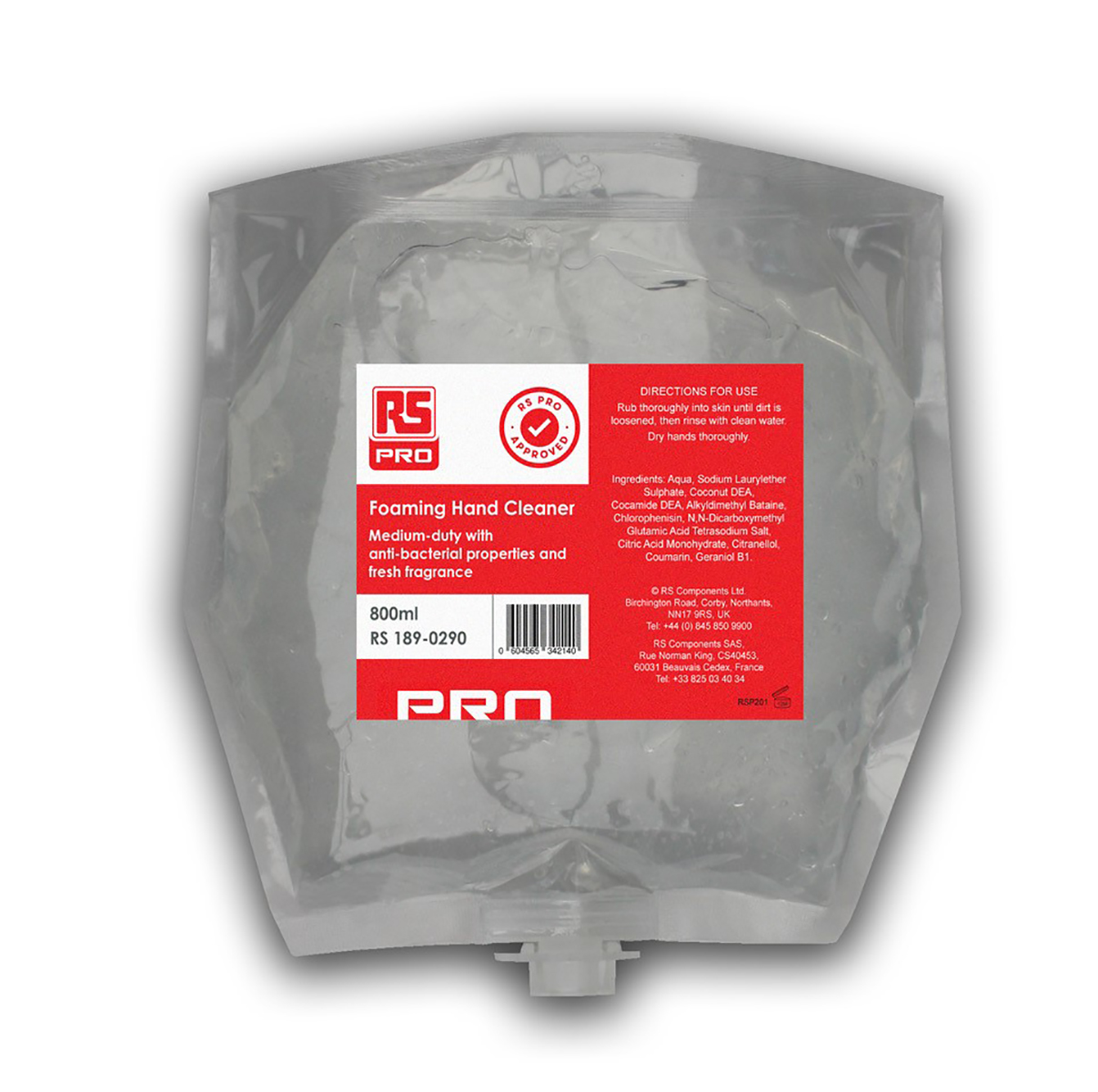 RS PRO Foaming Hand Cleaner with No Petroleum or Natural Solvents with Anti-Bacterial Properties - 800 ml Cartridge