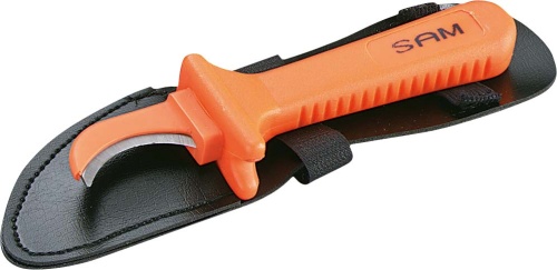 SAM Cable Knife, VDE/1000V, 160 mm Overall, 40 mm Blade