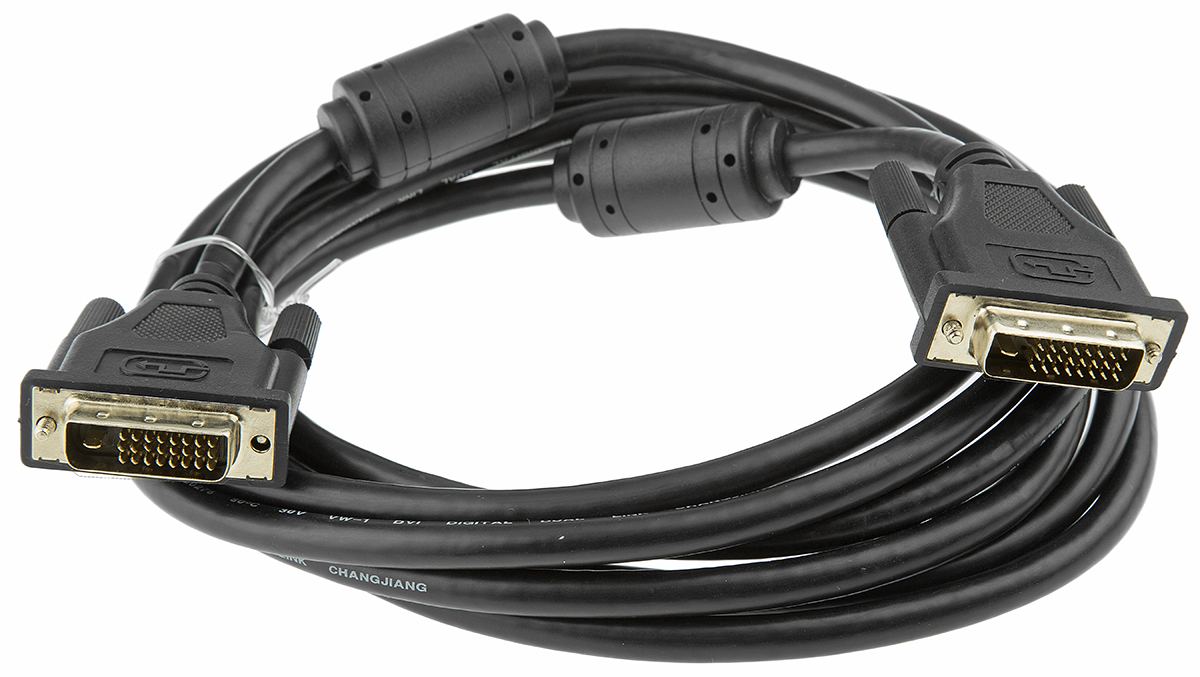 Roline, Male DVI-D Dual Link to Male DVI-D Dual Link Cable, 3mBlack sheath