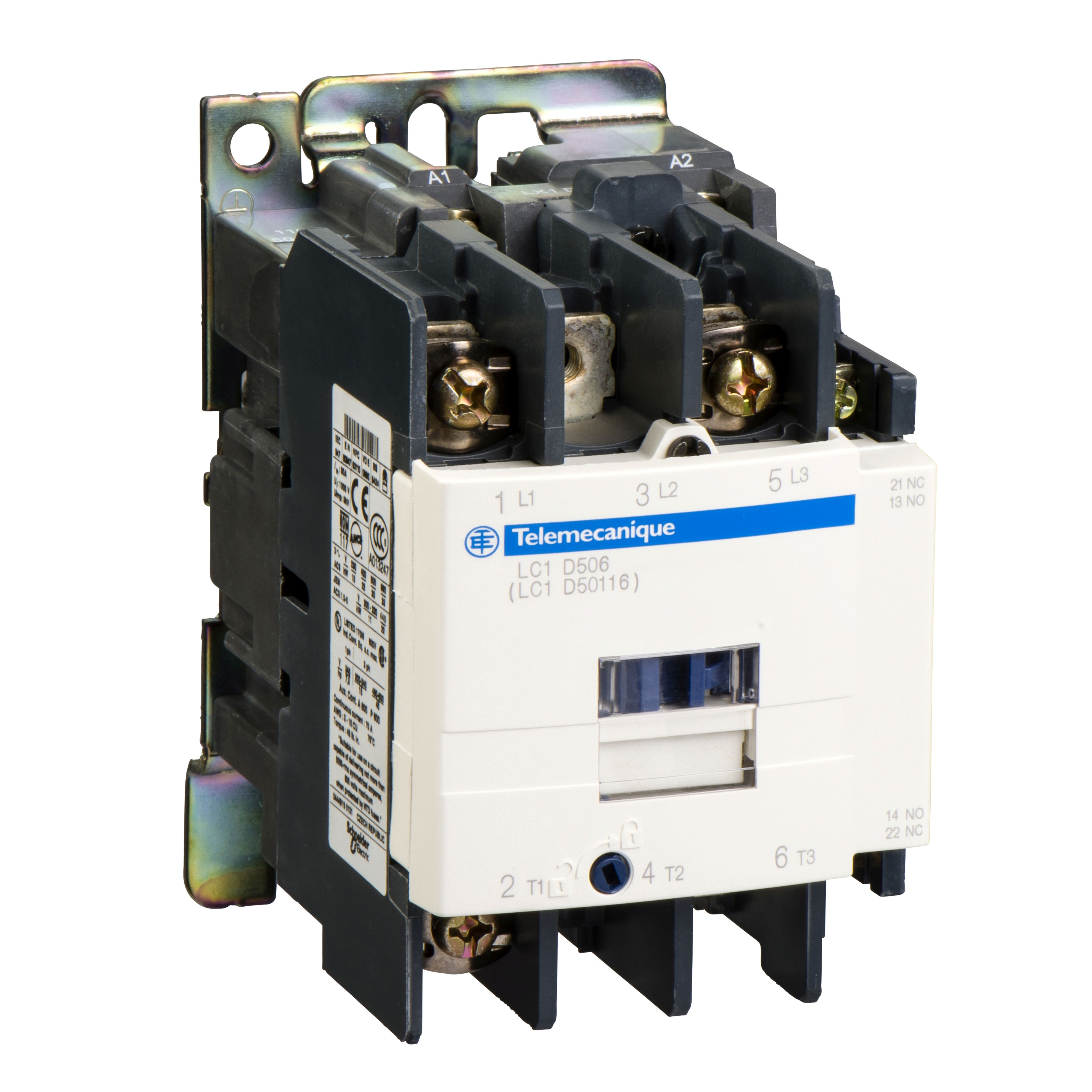 Schneider Electric TeSys D LC1D Contactor, 110 V Coil, 3-Pole, 50 A, 1 NO + 1 NC