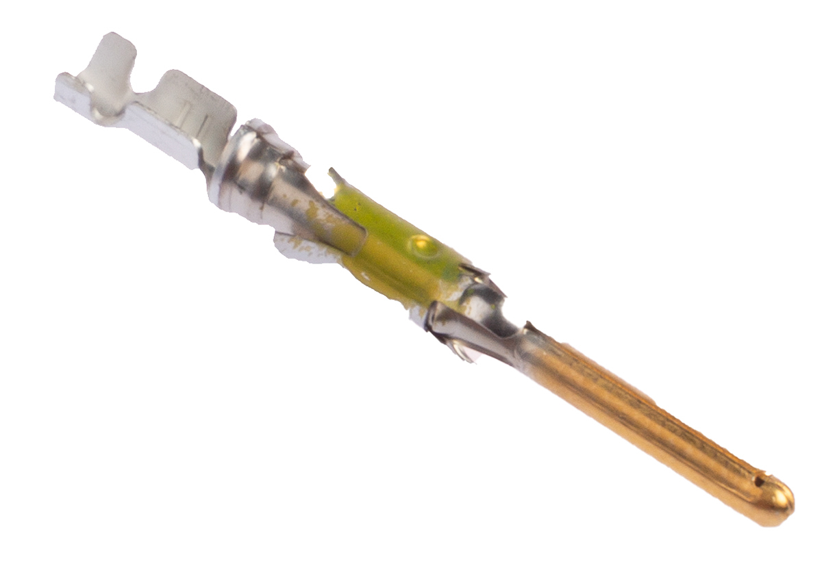 TE Connectivity Type III+ Series Male Crimp Terminal, 24AWG Min, 20AWG Max