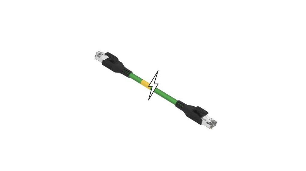 MolexBrad Micro-Change, 2m Cat5e, Green RJ45 to Male RJ45 Male, Shielded Shielded, Terminated TPE Sheath