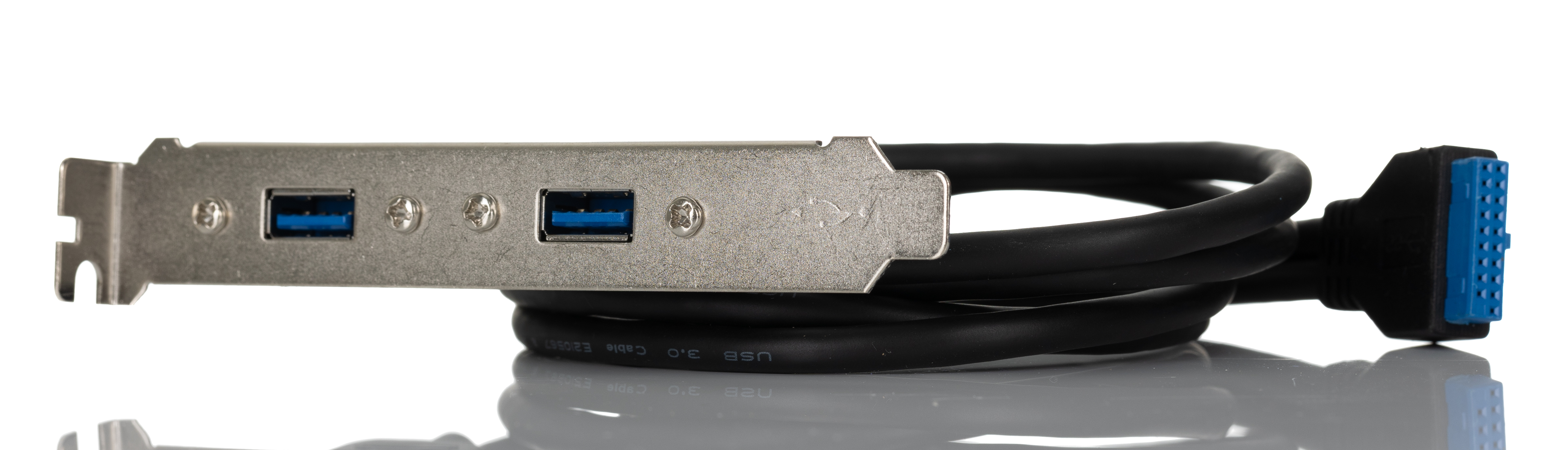 RS PRO USB 3.0, Female 20 Pin Socket to Female USB A x 2, 900mm