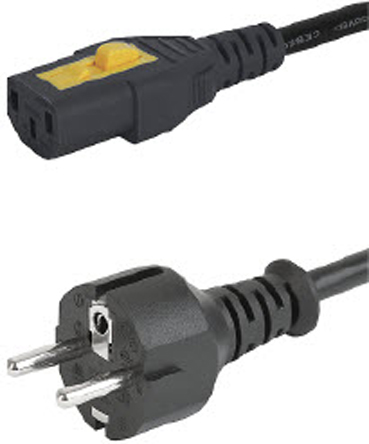 Schurter IEC C13 Socket to CEE 7/7 Plug Power Cord, 2m