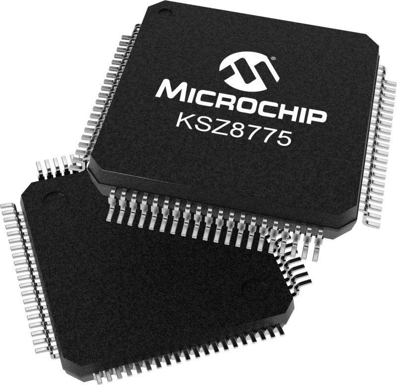 Microchip KSZ8775CLXIC, Ethernet Switch IC, 10 → 100Mbps MII, RGMII, RMII, 3.3 V, 80-Pin LQFP