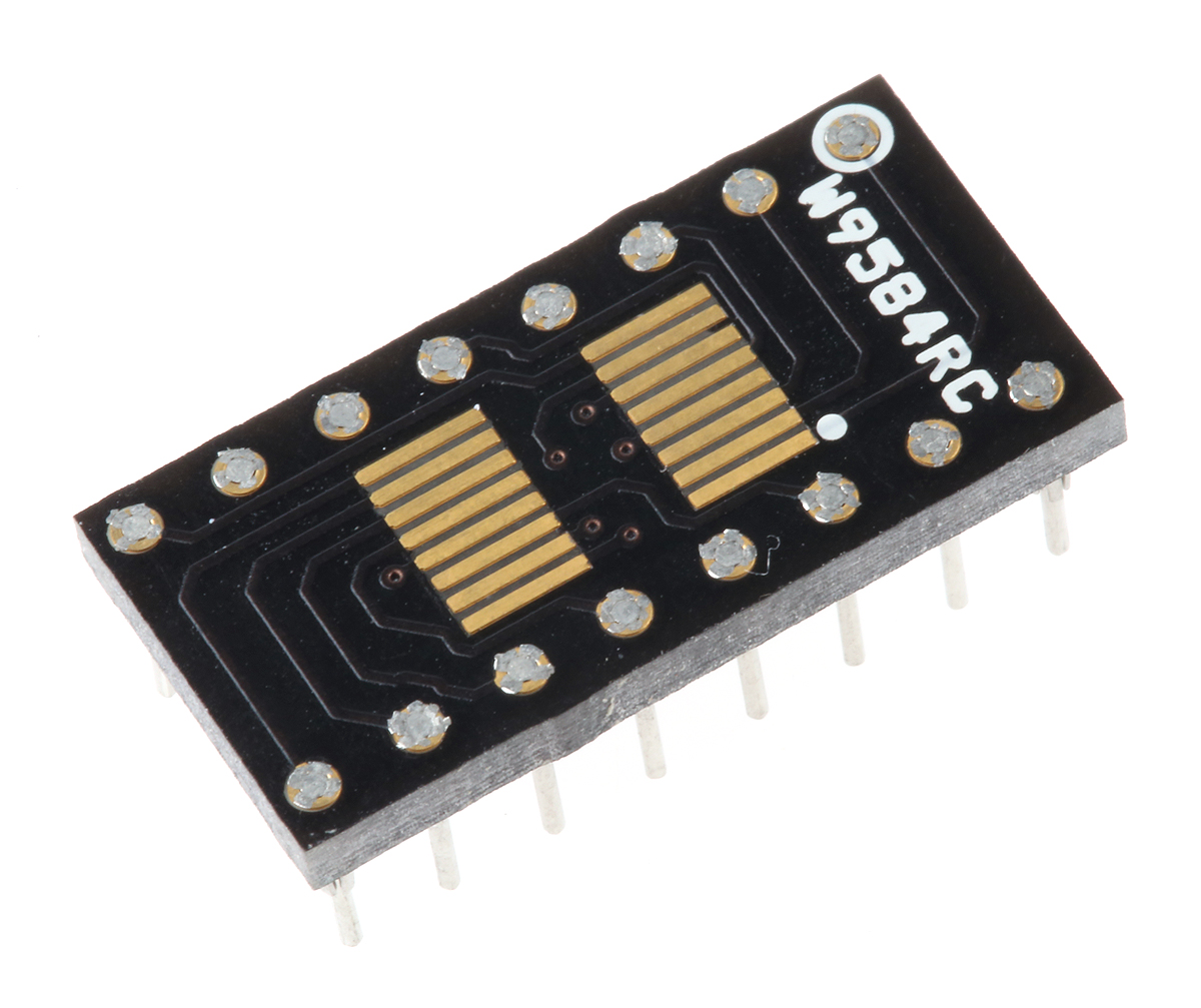 Winslow Straight Through Hole Mount 0.65 mm, 2.54 mm Pitch IC Socket Adapter, QSOP 16 to DIP 16
