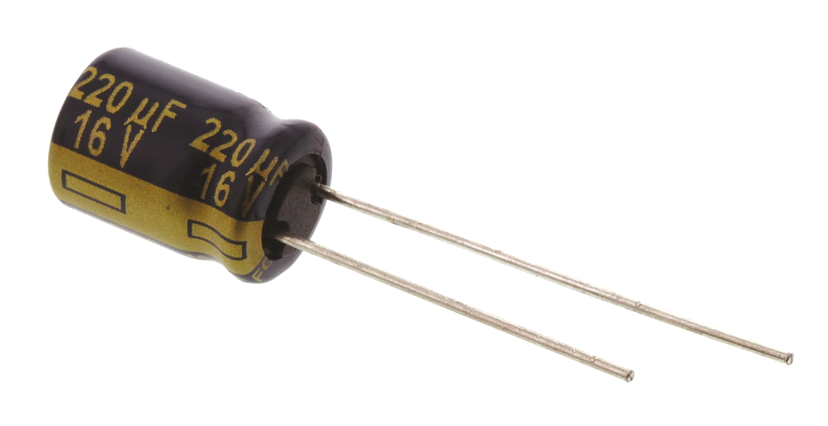 Panasonic 220μF Aluminium Electrolytic Capacitor 16V dc, Radial, Through Hole - EEUFC1C221