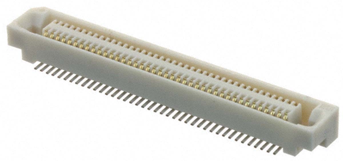 Hirose FX6 Series Straight Surface Mount PCB Socket, 80-Contact, 2-Row, 0.8mm Pitch, Solder Termination