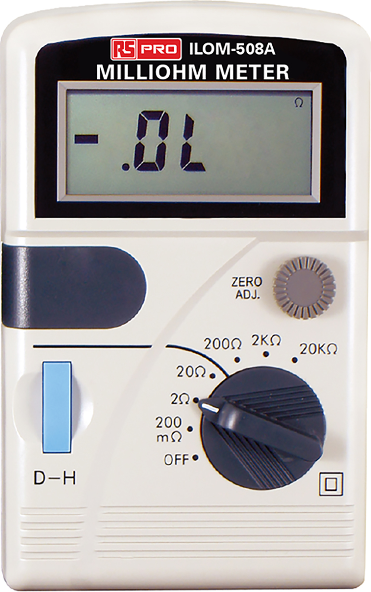 RS PRO Handheld Ohmmeter, 20000 Ω Max, 100μΩ Resolution, 4 Wire - RS Calibrated