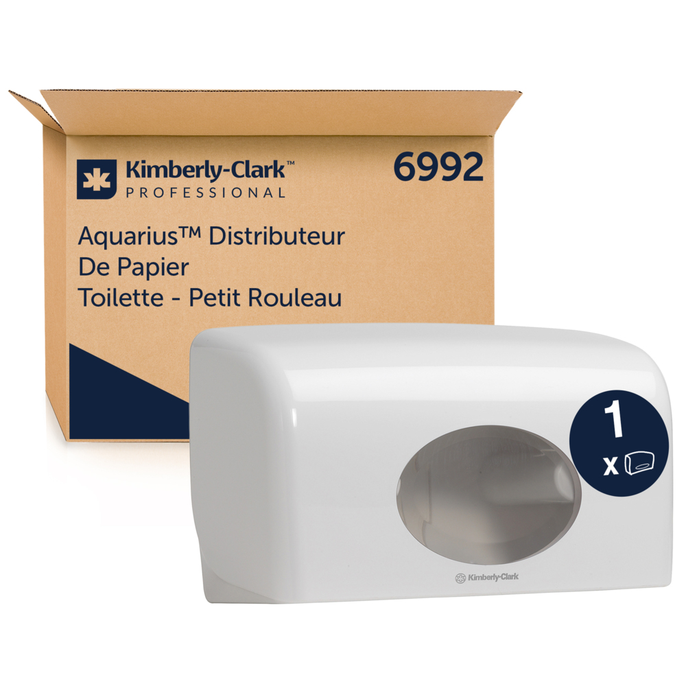 Aquarius White Plastic Toilet Roll Dispenser, 180mm x 130mm x 290mm