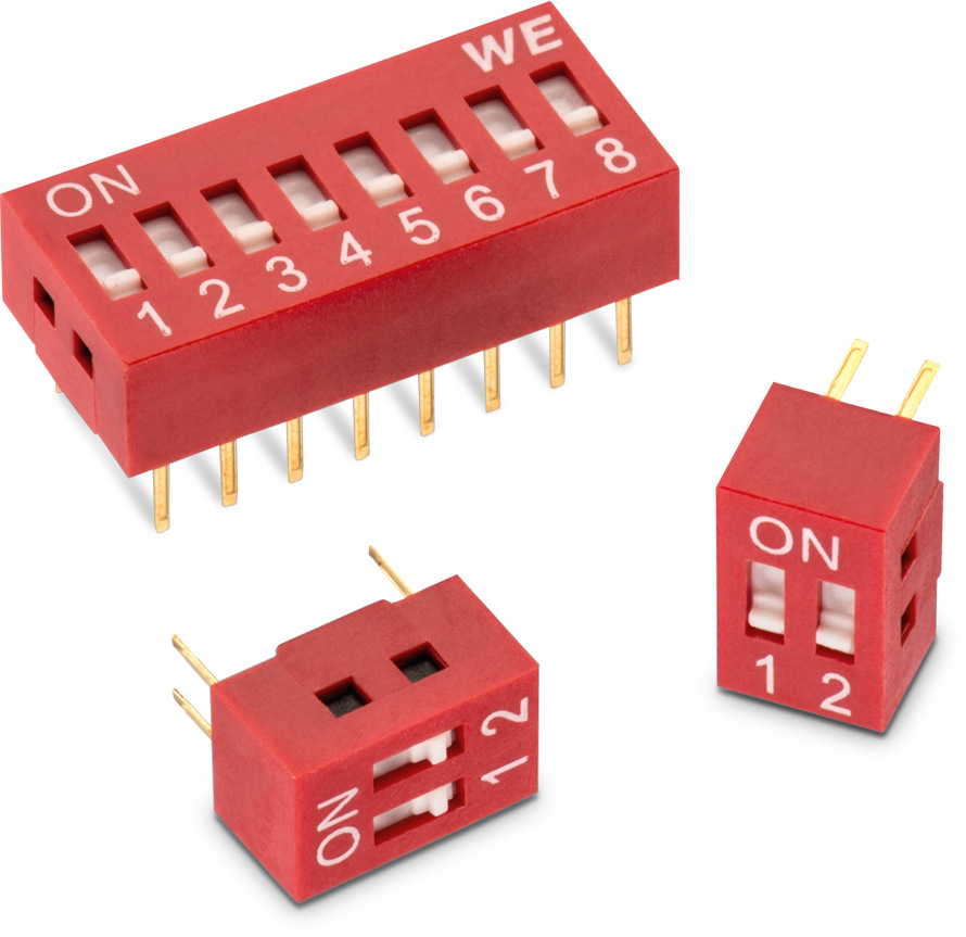 Wurth Elektronik 1 Way Through Hole DIP Switch SPST, Flat Actuator