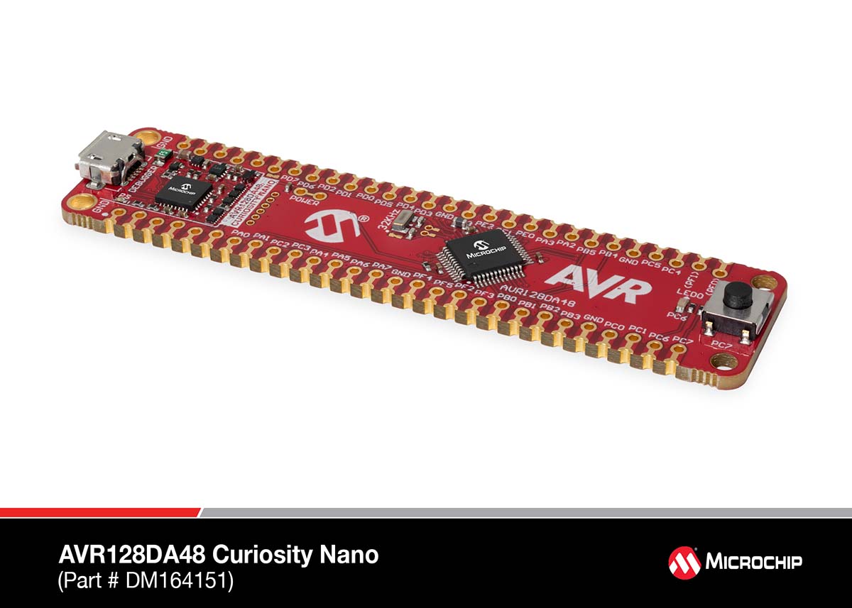 Microchip AVR128DA48 Curiosity Nano Evaluation Kit GPIO Evaluation Board DM164151