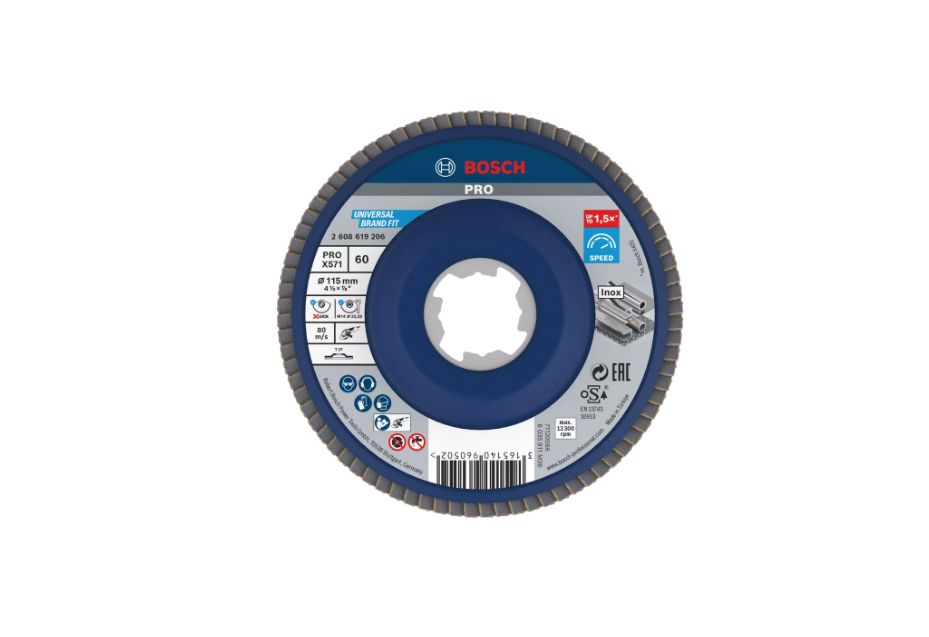 Bosch XLOCK Zirconia Aluminium Flap Disc, 115mm, 60μm Grit