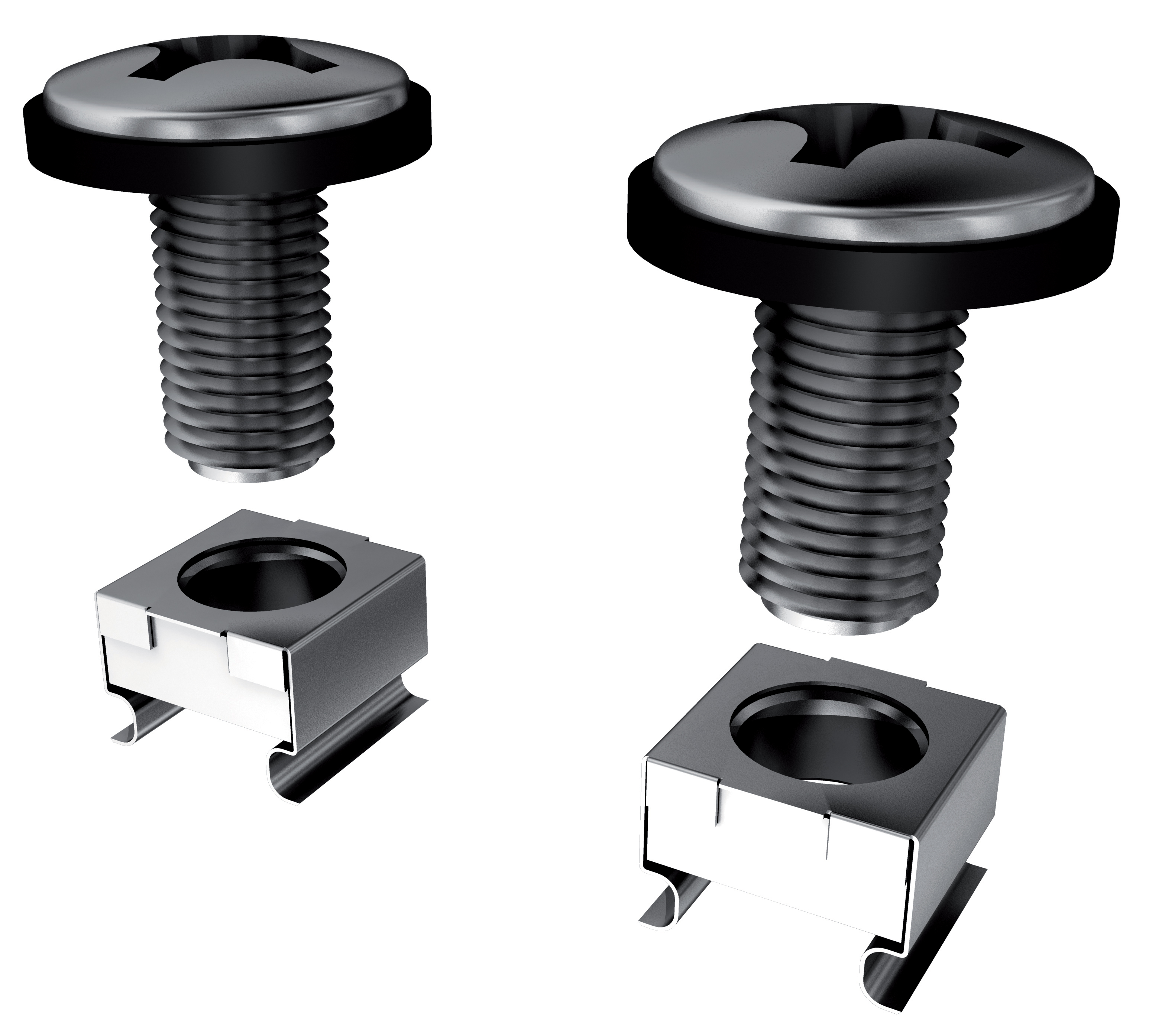 CAE Multimedia Connect 49BV50T Series Screws and Cage Nuts for Use with 19 Or 10 Inch Mount, M6mm Thread, 50 Piece(s)