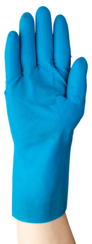 Ansell AlphaTec 87-195 Blue Latex Work Gloves, Size 10, Latex Coating