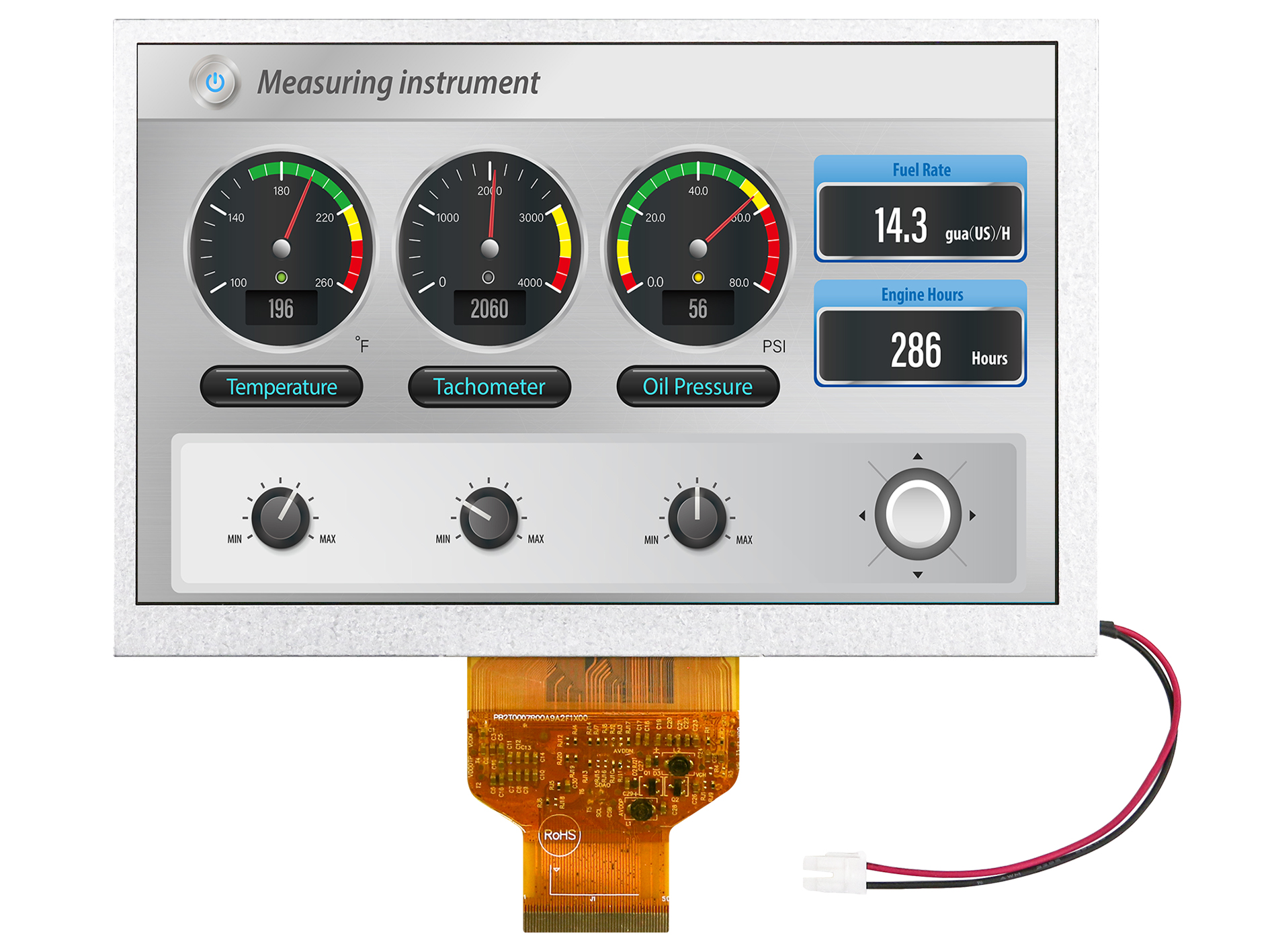 Midas MDT0700LIH-RGB LCD Colour Display, 7in, 800 x 480pixels