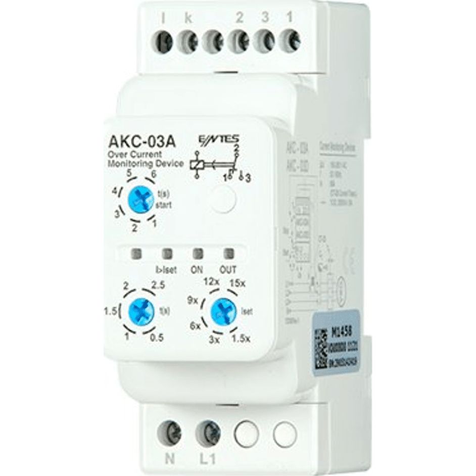 ENTES Current Monitoring Relay, 1 Phase, SPDT, DIN Rail