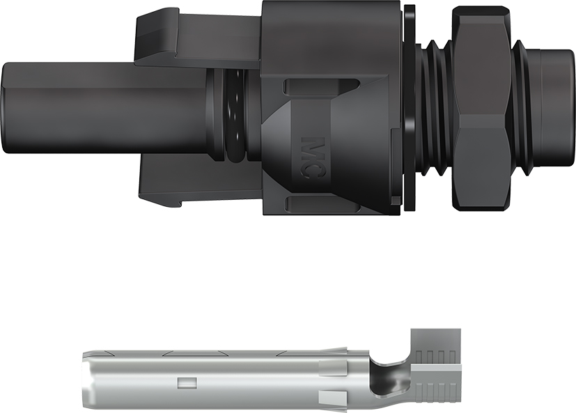 Staubli Cable Coupler MC4 Series, Female, Panel Mount Solar Connector, Cable CSA, 4mm², Rated At 39A, 1.25 kV PV-ADBP4