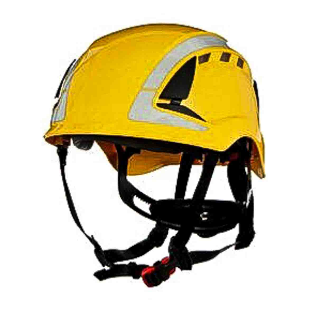 3M SecureFit™ Yellow Safety Helmet with Chin Strap, AdjustableVentilated