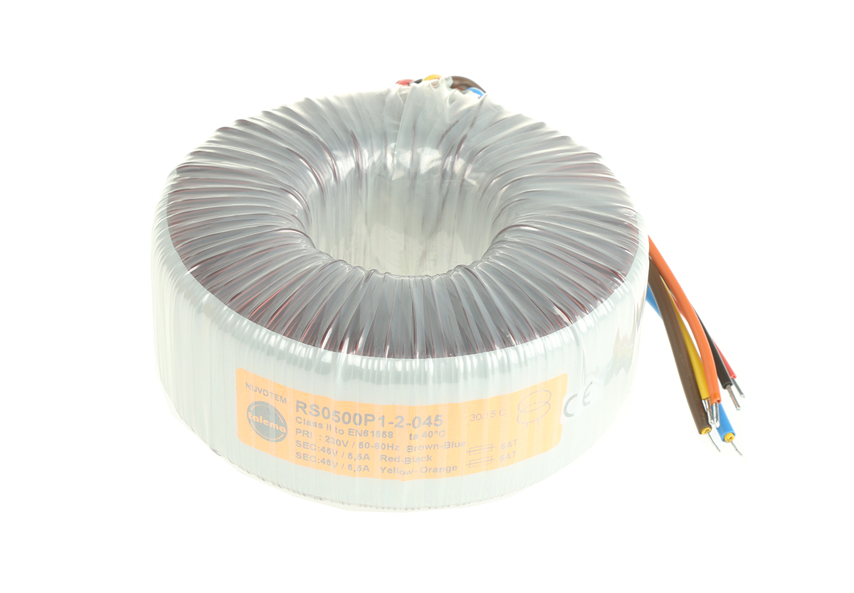 Nuvotem Talema 230V ac, 2 x 45V ac Toroidal Transformer, 500VA 2 Output