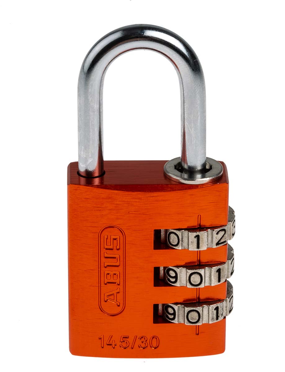 ABUS 145/30 Combination Weatherproof Aluminium, Steel Safety Padlock, 5mm Shackle, 30mm Body