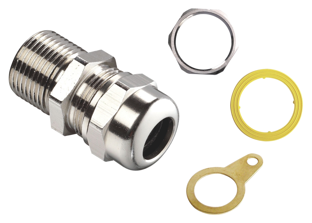 Kopex-EX Metallic Brass Cable Gland Kit, M20 Thread, 10mm min., 16mm max., IP66, IP68