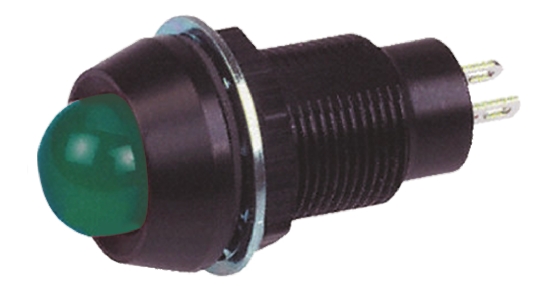 Marl Green Panel Mount Indicator, 24V dc, 12.7mm Mounting Hole Size, Solder Tab Termination, IP67