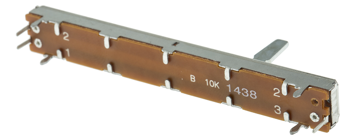 Bourns PTA 10kΩ Slide Slide Potentiometer 1-Gang Through Hole, PTA6043-2015DPB103