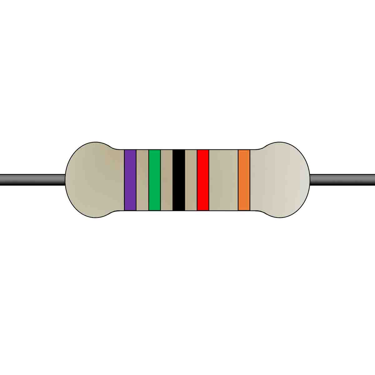 Yageo 75kΩ Metal Film Fixed Resistor 0.25W ±1% MFR-25FTE52-75K