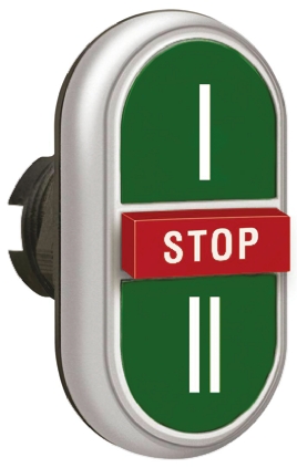 Lovato Platinum Series Green, Red Spring Return Push Button Head, 22mm Cutout, IP66, IP67, IP69K