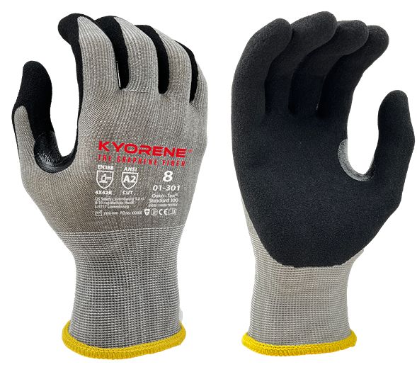 KYORENE 01-301 Grey Graphene Work Gloves, Size 11, Nitrile Micro-Foam Coating