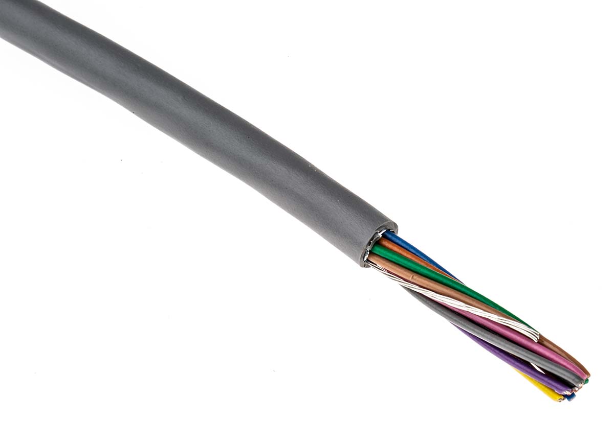 Alpha Wire Alpha Essentials Communication & Control Control Cable, 12 Cores, 0.23 mm² 24 AWG, Screened, 30 m, Grey