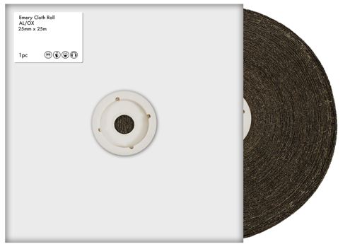 RS PRO 60 Grit Medium Sandpaper Roll, 25m x 25mm
