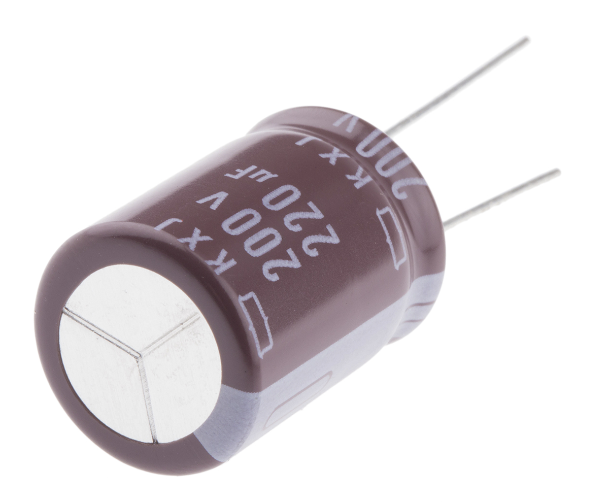 CHEMI-CON 220μF Aluminium Electrolytic Capacitor 200V dc, Radial, Through Hole - EKXJ201ELL221MM25S