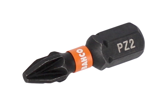 Bahco Screwdriver Bit, PZ2 Tip, 1/4 in Drive, 25 mm Overall