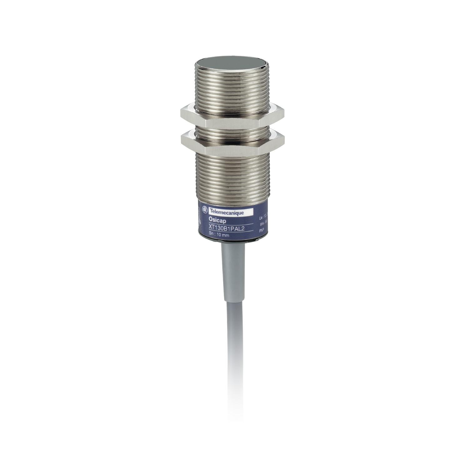 Telemecanique Sensors Capacitive Threaded Barrel Proximity Sensor, M30, 10 mm Detection, 2-Wire NO, 24 → 240 V ac