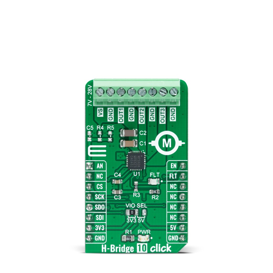 MikroElektronika H-Bridge 10 Click DC Motor Driver for MP6523 for mikroBUS Socket