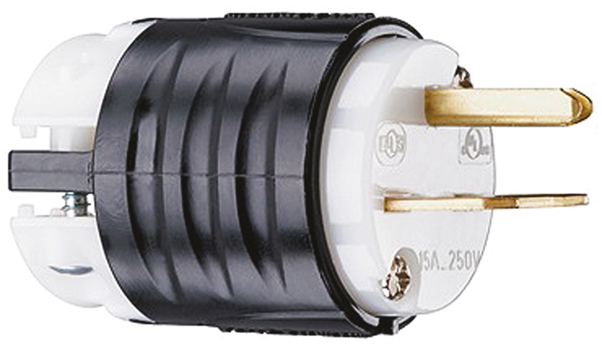 PASS & SEYMOUR USA Mains Plug, 15A Black, White, Cable Mount Nylon Screw, 250 V