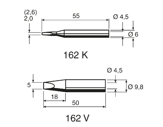 Ersa 2.6 mm Chisel Soldering Iron Tip for use with Multitip C15, Tip 260