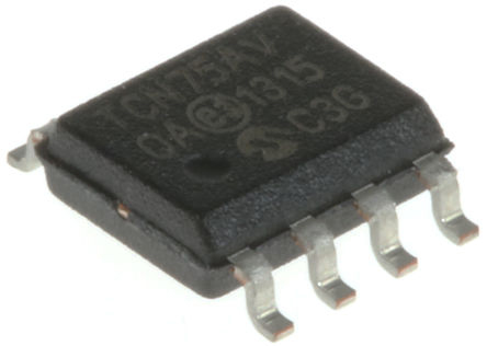 Microchip Temperature Converter, Digital Output, Surface Mount, Serial-I2C, SMBus, ±1°C, 8 Pins