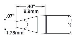 Metcal SSC 1.78 mm Chisel Soldering Iron Tip for use with MFR-H6-SSC, SP-HC1