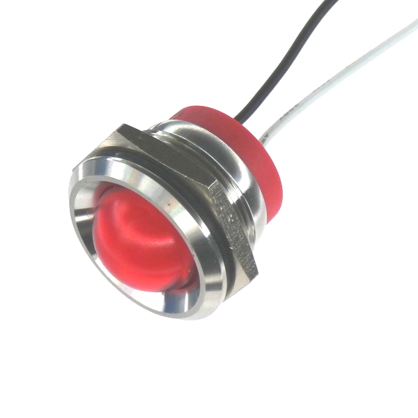 CML Innovative Technologies PL22SL Series Red Panel LED, 24V, 22mm Mounting Hole Size, Lead Wires Termination, IP67