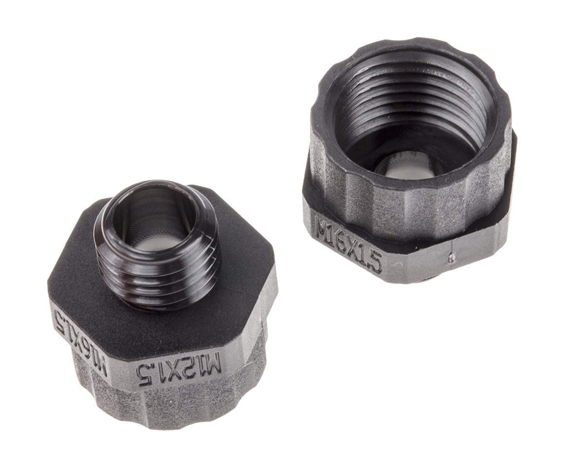 RS PRO Cable Gland Adaptor, M12 Exterior Thread, M16 Interior Thread, Nylon 66