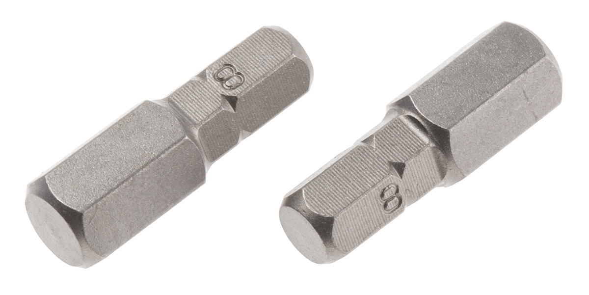RS PRO Hexagon Screwdriver Bit, 8 mm Tip