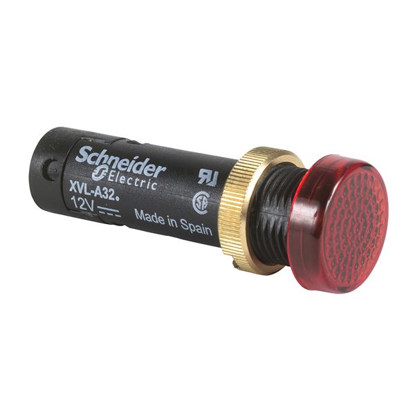 Schneider Electric, Harmony, Screw Mount Red LED Pilot Light, 12mm Cutout, IP40, IP65, Round, 5V