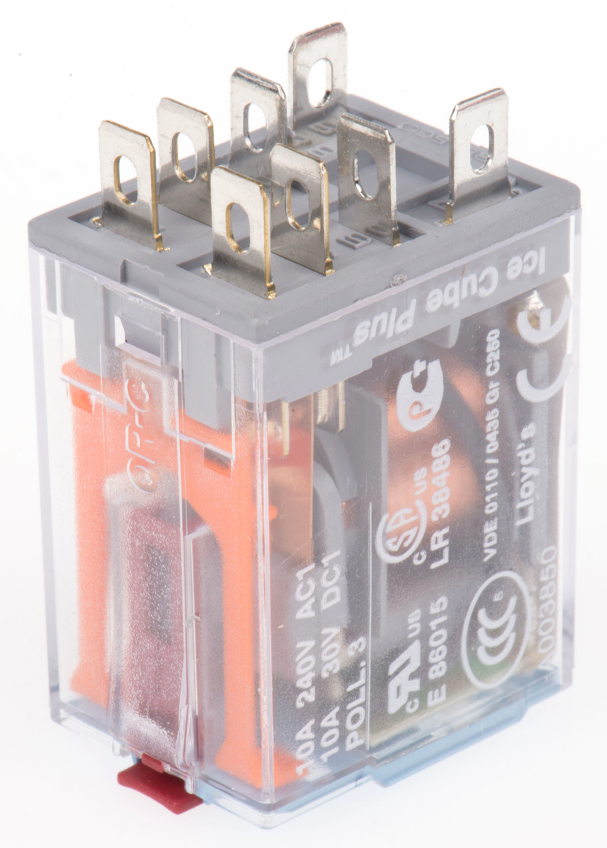 Releco Plug In Power Relay, 115V ac Coil, 10A Switching Current, DPDT
